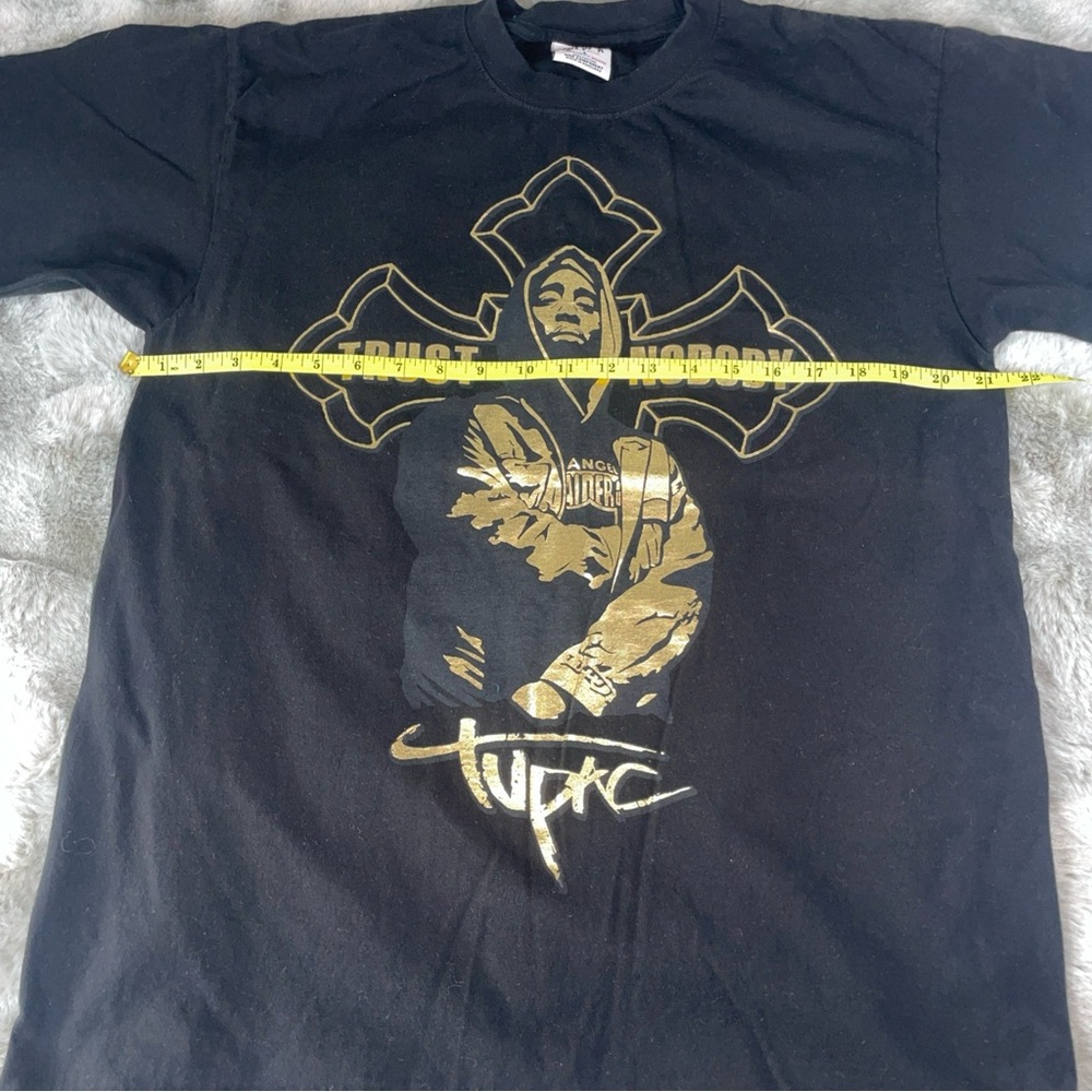 Shaka Wear Tupac Trust Nobody Graphic T-Shirt Black Gold LG SuperMAX Heavy-0689 - Picture 4 of 6